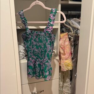 Lilly Pulitzer Teal and Lavender Smocked Dress